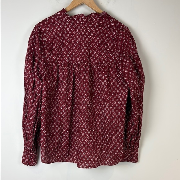 Whistles Red and White Sleeve Blouse with Tie Front Size 14 NWT - Picture 4 of 8